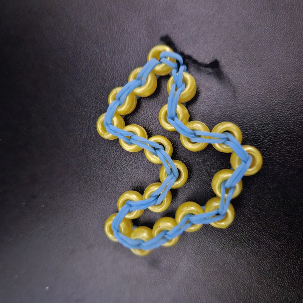 Blue and Yellow Beaded Bracelet